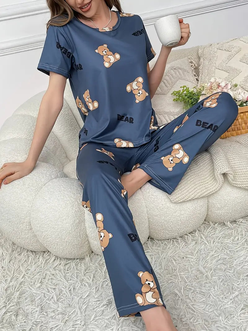 Cute Teddy Bear Pajama Set