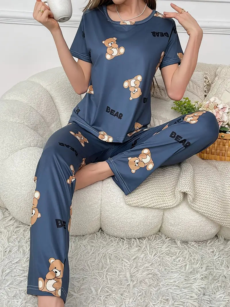 Cute Teddy Bear Pajama Set