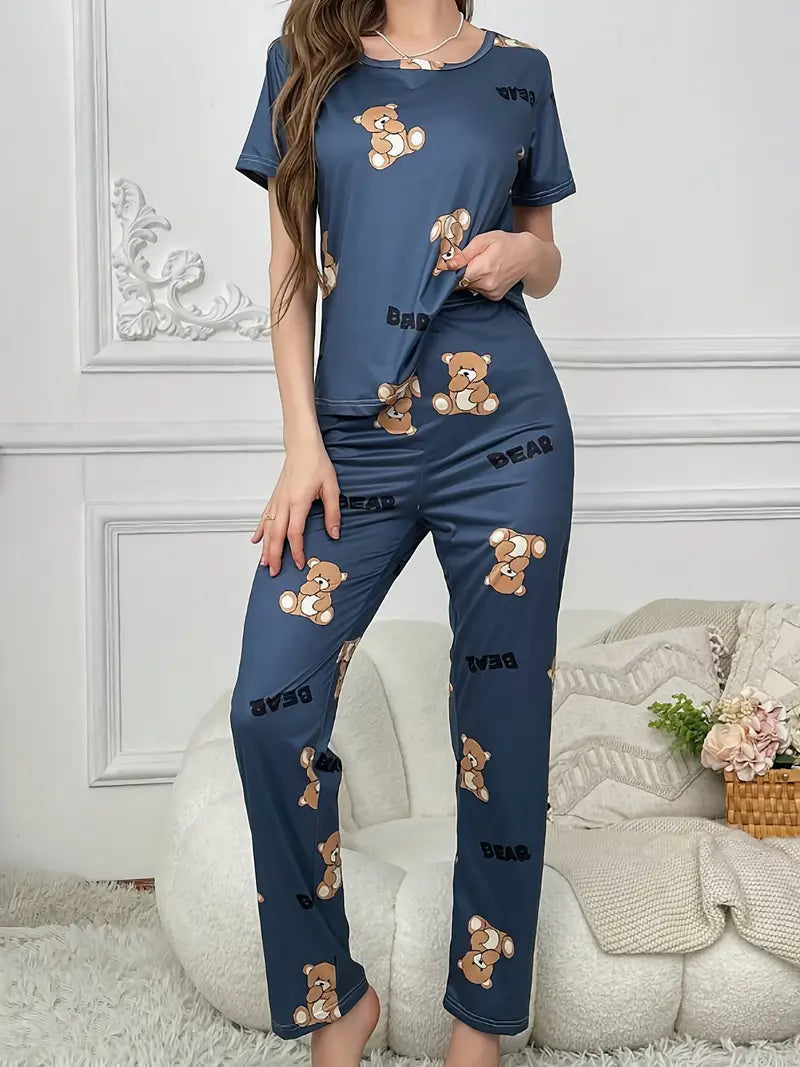 Cute Teddy Bear Pajama Set