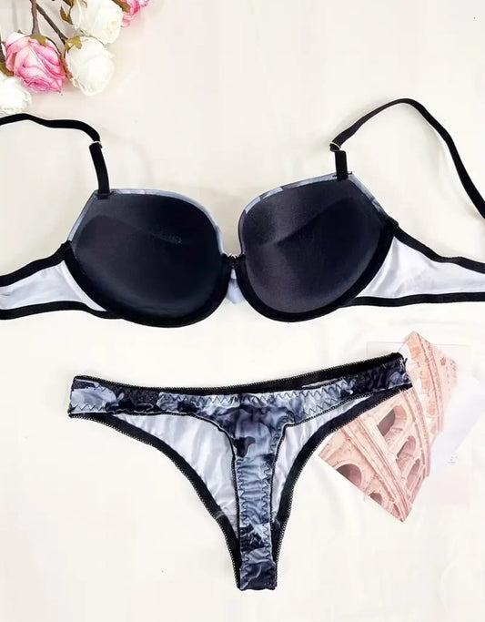 Floral Print Push-Up Bar + Thong