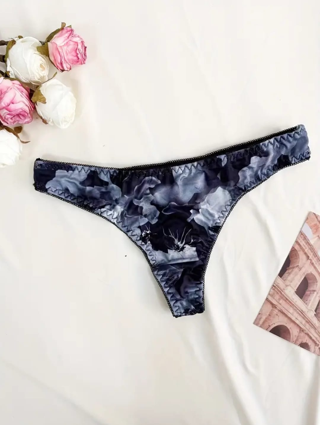 Floral Print Push-Up Bar + Thong