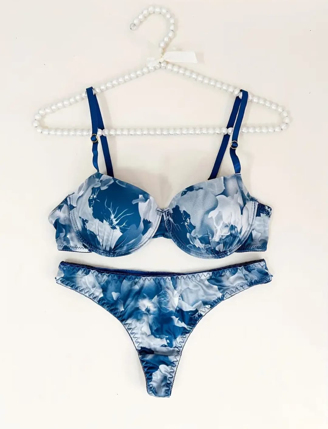 Casual Tie-Dye Print Push-Up Bra Set