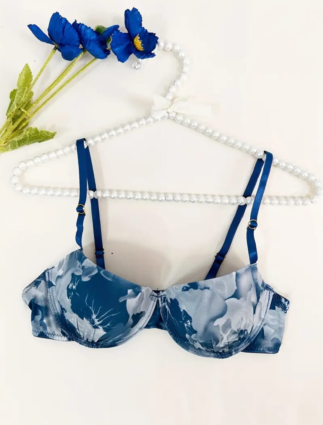 Casual Tie-Dye Print Push-Up Bra Set