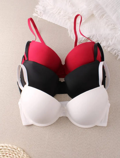 3pcs Smooth Push-Up Bras Set
