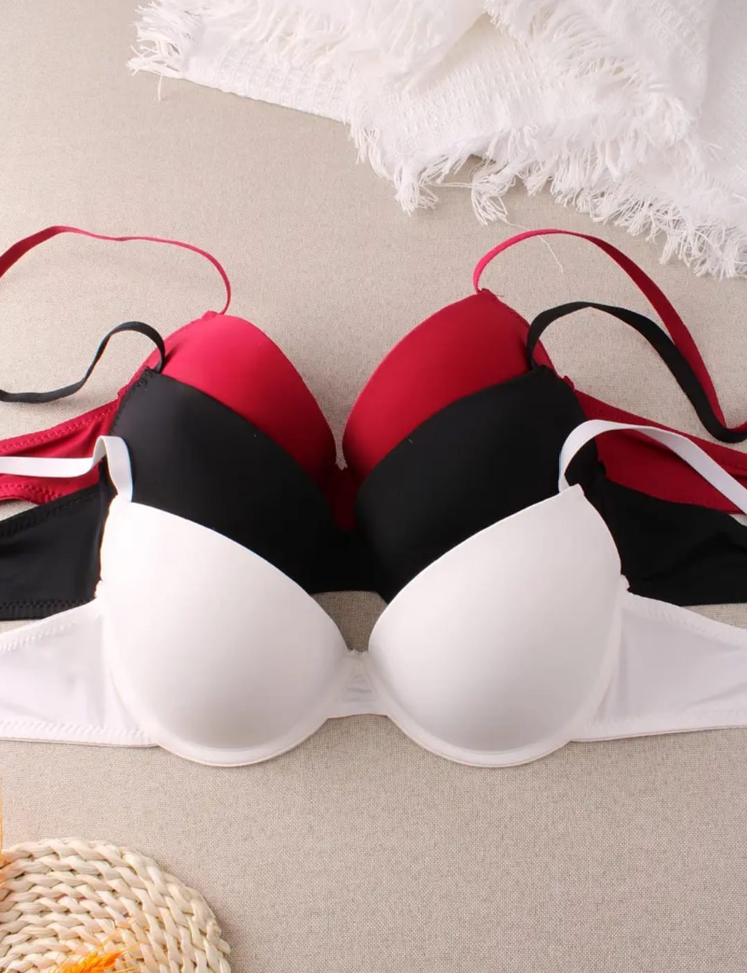3pcs Smooth Push-Up Bras Set