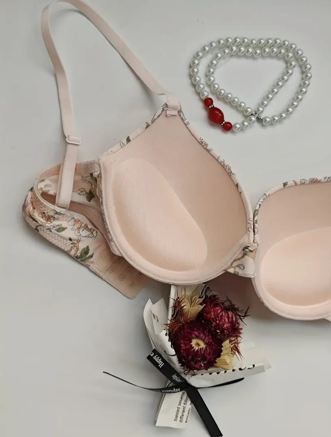 Floral Print Bra and Underwear Set