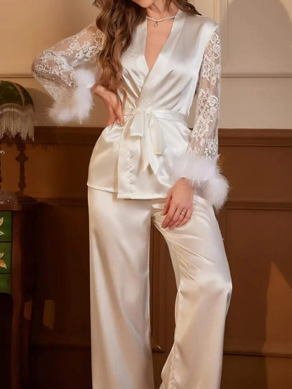 Elegant Silk Pajama Set