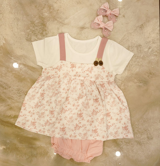 Blush Bunny Baby Dress Set