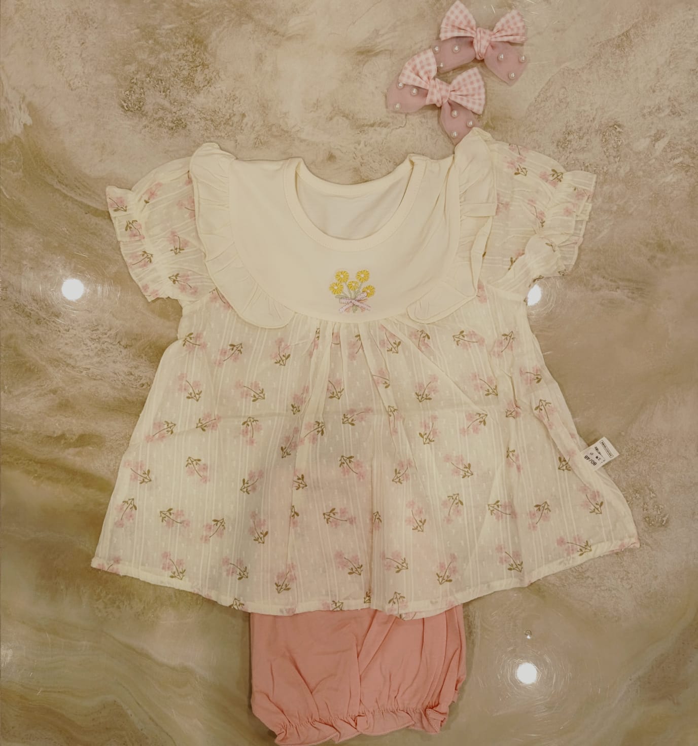 Petal Pink Bloomers Baby Dress Set