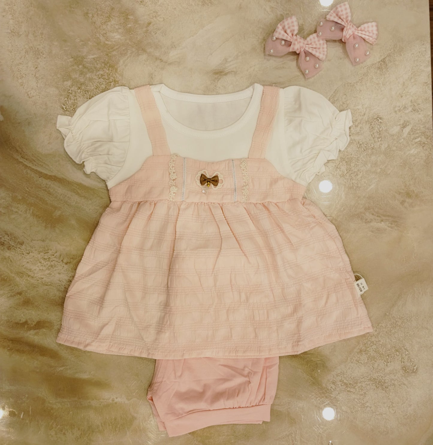 Peach Blossom Baby Dress Set
