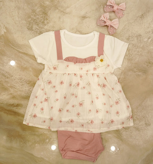 Pink Blossom Baby Dress Set