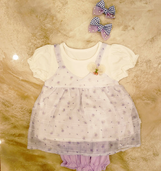 Sweet Violet Outfir Baby Dress Set